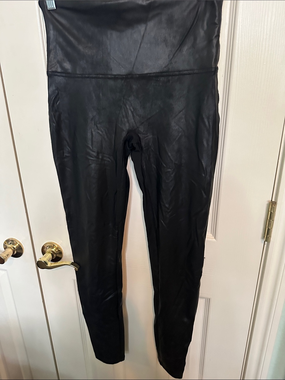 SPANX Faux-Leather High Waist Leggings in Black